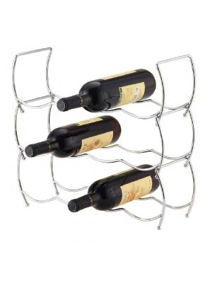 3 Tier Stackable Chrome Wine Storage Rack Holder Up To 12 Bottles