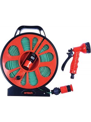 Amtech Flat Hose On Reel, Transparent, One Size