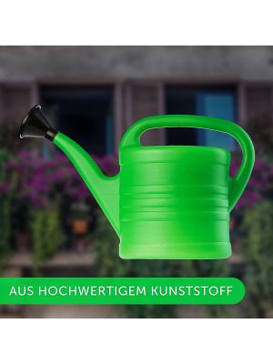 5L Watering Can With Rose Head Sprinkler Green Plastic Gardening Plants Flowers