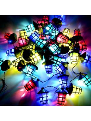 70 LED Coloured Party Lantern Garden Xmas Lights Festive Outdoor String Fairy