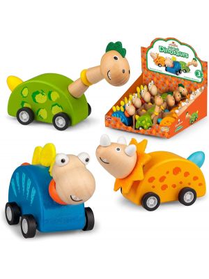 Tobar Wooden Clockwork Pull Back and Go Dinosaur Toy 1 Design Sent at Random