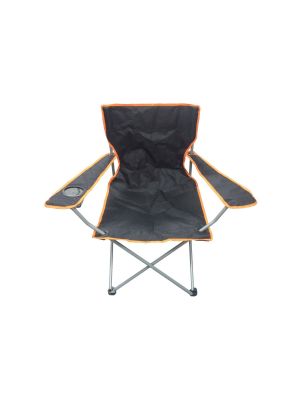 Black & Orange Lightweight Folding Camping Beach Chair With Cup Holder