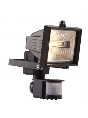 Floodlight with PIR Motion Sensor Black Eco Halogen Exterior Security Bulb 120W