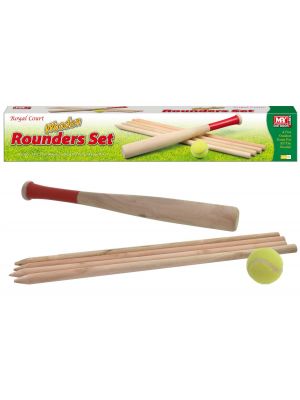 Kids Wooden Rounders Set Outdoor Play Set Post And Stumps
