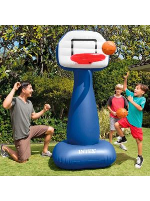 Inflatable Basketball Hoop Stand Goal Post Basketball Net And 2 Basketballs
