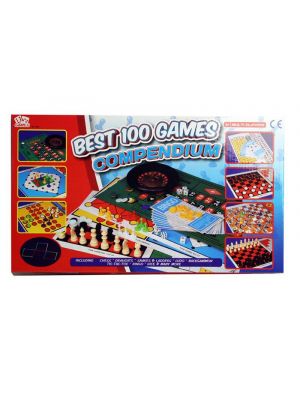 Set of 100 Compendium Games Traditional Family Board Game Chess Bingo Ludo