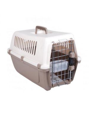 Large Pet Dog Cat Carrier Basket Cage Portable Travel Kennel Vet with Door Taupe