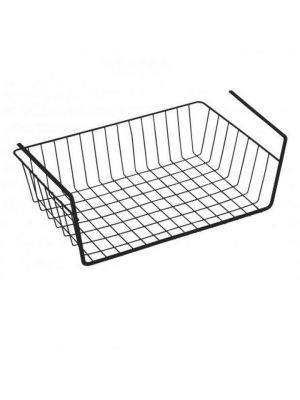 Under Shelf Wire Mesh Cabinet Storage Basket Table Rack Kitchen Metal Black