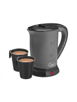 Black Electric Portable Dual Voltage Travel Jug Kettle 0.5L with 2 Cups