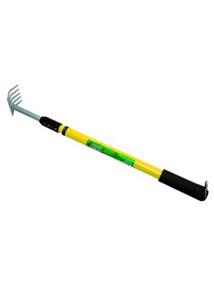 Carbon Steel Telescopic Extendable Garden Rake Tool with Soft Grip Handle