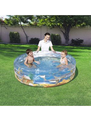 Bestway Transparent Inflatable 3 Ring Sea Life Paddling Pool