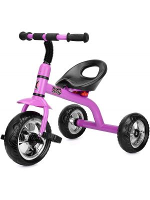Purple Portable Children’s 3 Wheel Pedal Bike Trike Easy Clip Ride-On Tricycle