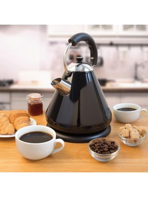 Pyramid Shape Fast Boil 1.7L Cordless Kettle Black