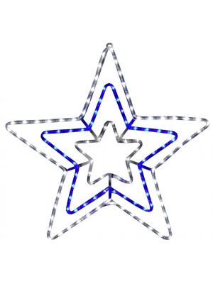 Christmas 120 LED Star Rope Blue and White Indoor or Outdoor Decoration 