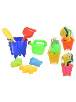 7 Piece Square Castle Beach Bucket Set Kids Beach Fun