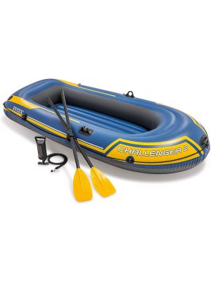 Inflatable 2 People Fishing Canoe Kayak Dinghy Boat Set with Oars & Inflator