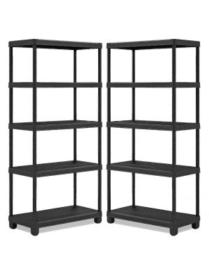 2X 5 Tier Racking Shelf Heavy Duty Garage Shelving Storage Shelves Unit Organiser