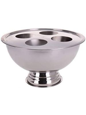 Stainless Steel Round Footed Champagne Bottle Holder Party Bowl Ice Cooler
