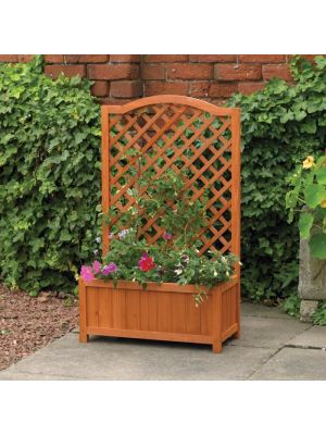 Rectangular Planter With Trellis Support Large Wooden Outdoor Patio WIth Legs