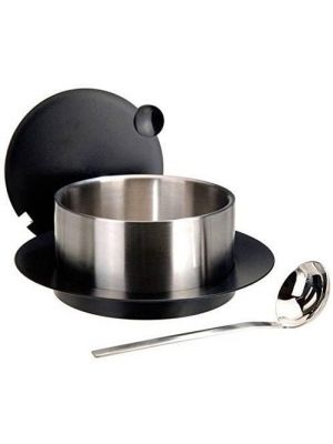 2.4L Stainless Steel Soup Tureen Serving Dish Insulated Casserole Dish Lid Ladle