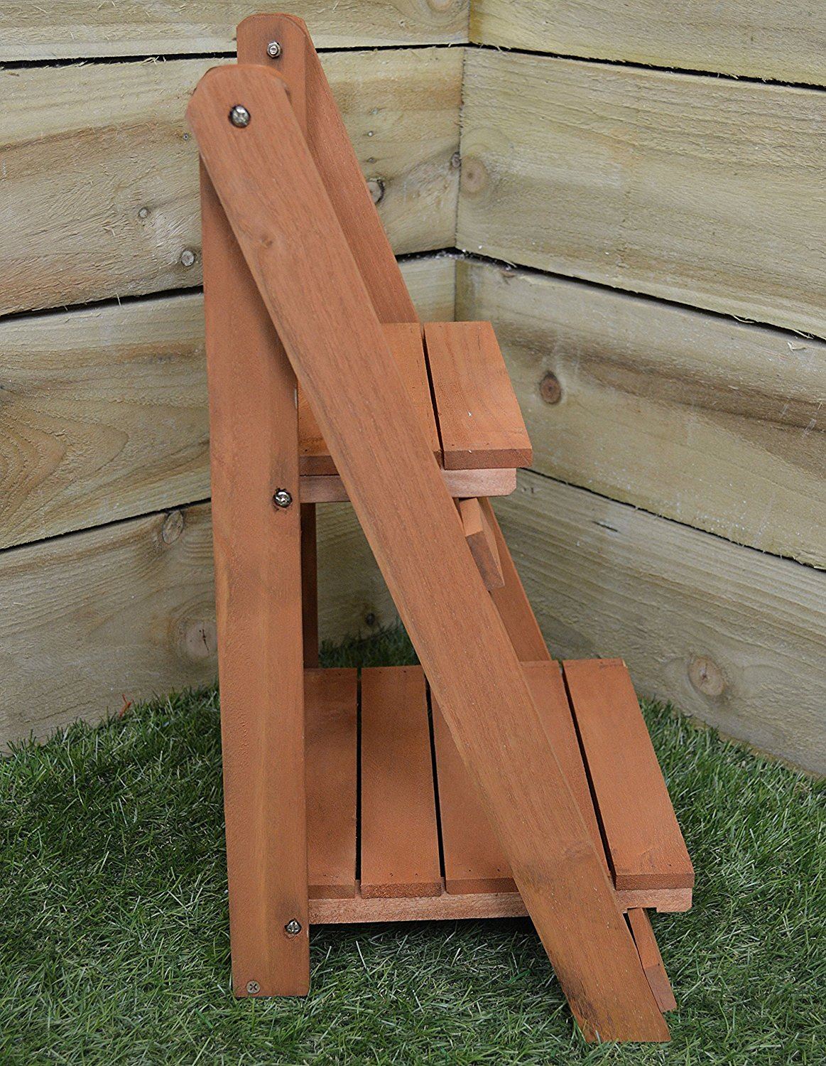 NEW 2 TIER SHELF WOODEN POT PLANT PLANTER FLOWER & TRELLIS HERB GARDEN ORNAMENT