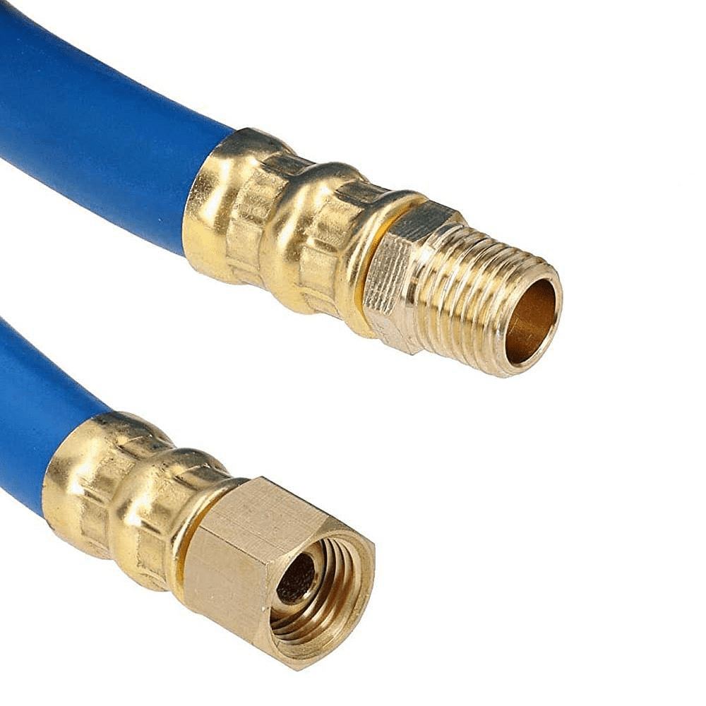 AIR COMPRESSOR 10M X 8MM RUBBER AIR HOSE LINE HI VIS YELLOW 1/4" BSP ENDS 20 BAR