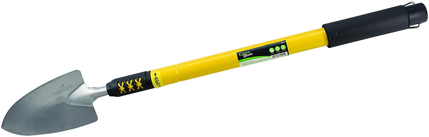 Carbon Steel Telescopic Extendable Garden Trowel Tool with Soft Grip Handle