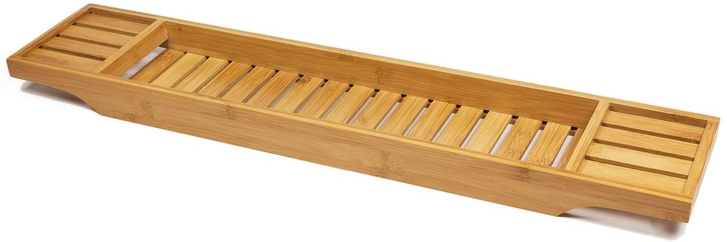 Wooden Bath Caddy Tray Bamboo Bathtub Organizer Tablet Holder Tidy Clean Tray UK