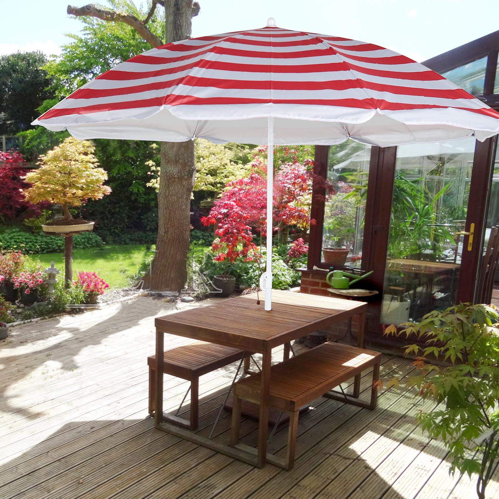 Beach Tilting Parasol Umbrella 1.7m Patio Garden Outdoor UV Protection Sun Shade