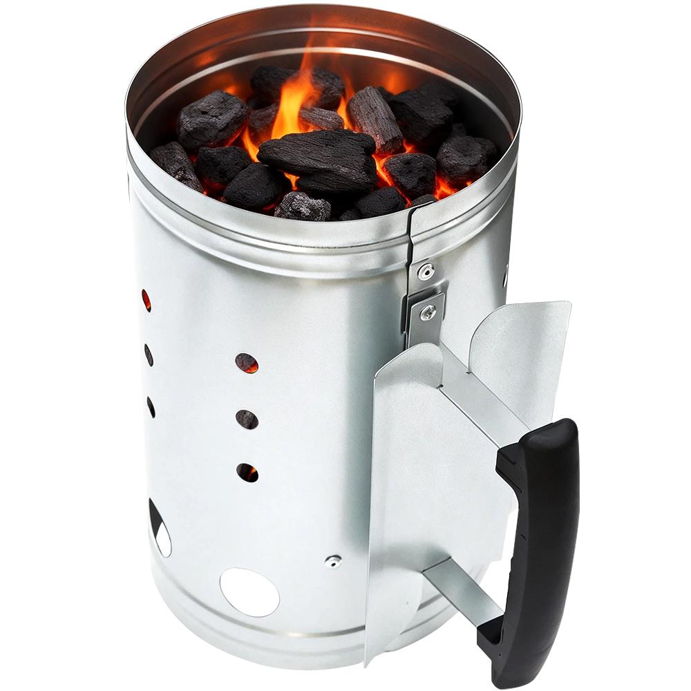 27.5cm Large Barbecue Chimney Starter With Black Handle