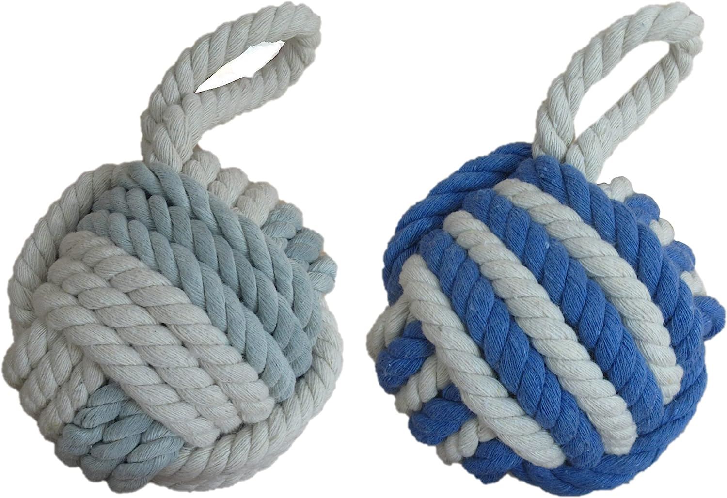 Nautical Rope Knot Door Stop | Weighted Fabric Door Stop | Decorative Yarn Door Stopper | Door Wedge
