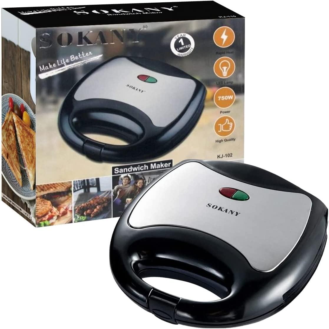 Unibos | Ultimate Deep Fill Toastie Maker | 2 Slice Sandwich Toaster | Non-Stick-Coated Aluminium Plates | Stainless Steel | Easy Clean Plates | Black