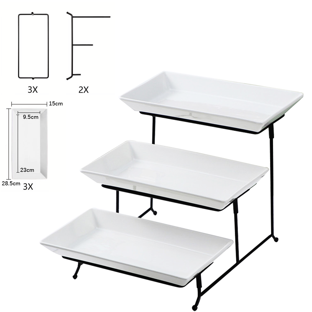 3 Tier Serving Platter Set Three Tier Food Dessert, Cake Display Party Food Tray