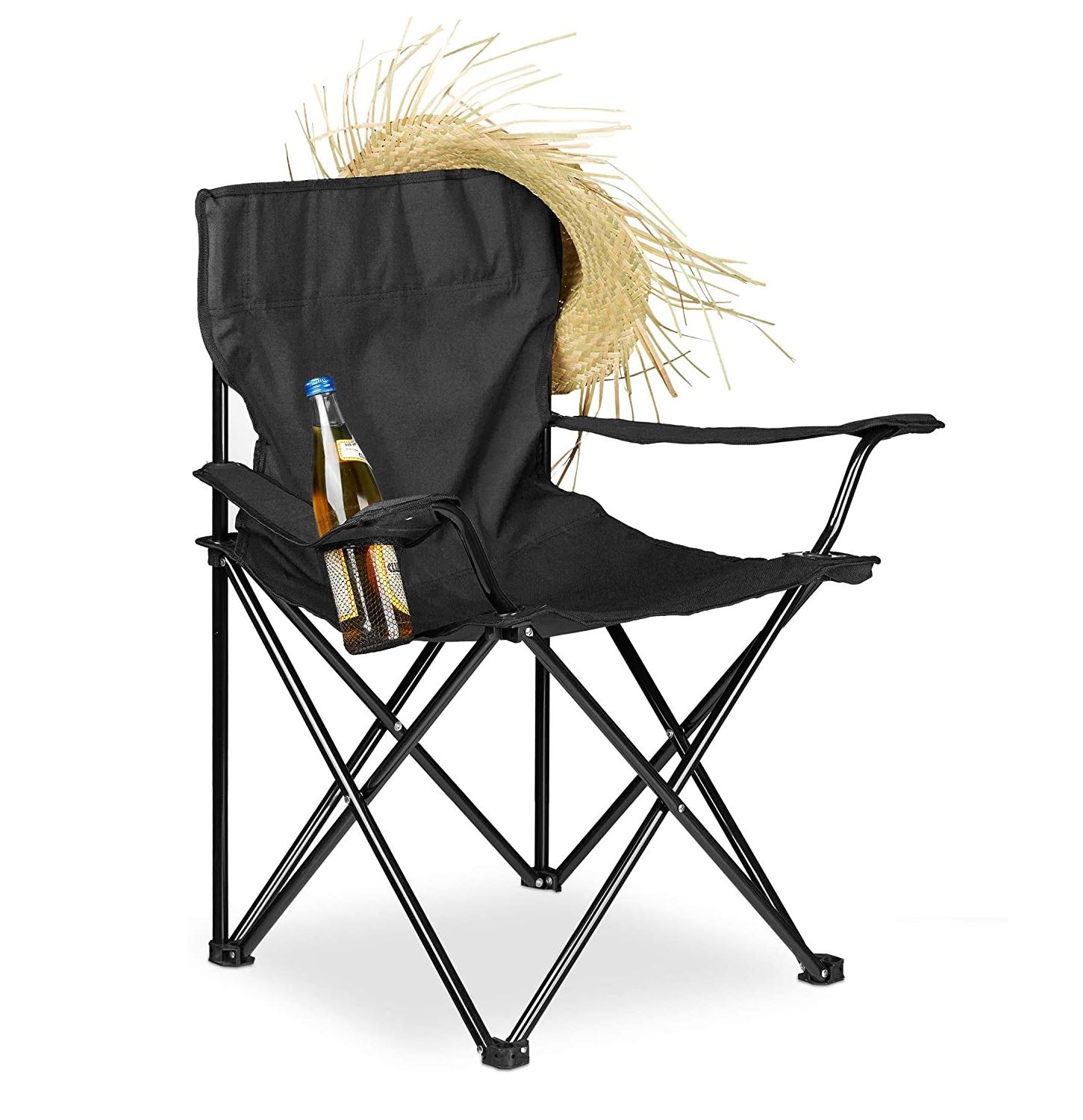 Black Folding Camping Chairs Lightweight Outdoor Patio Garden Beach Chair Fishing Seat