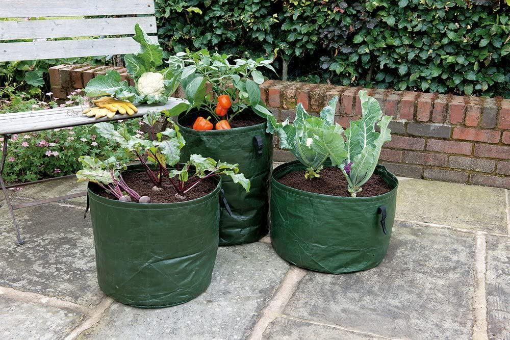Garden Vegetable Planters Set Patio Tub Pot With Support Rings