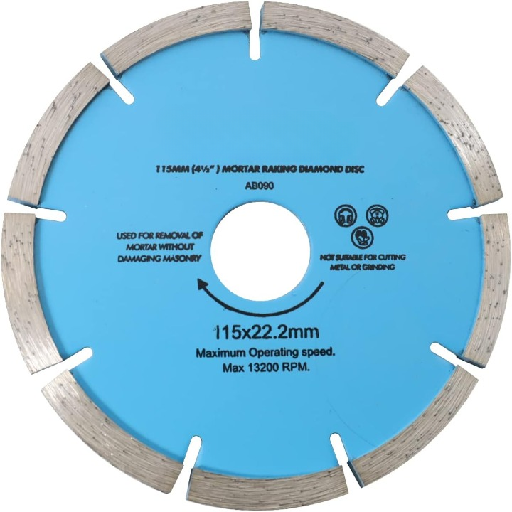 115mm x 8mm Mortar Raking Diamond Pointing Disc Blade Masonry 4-1/2”