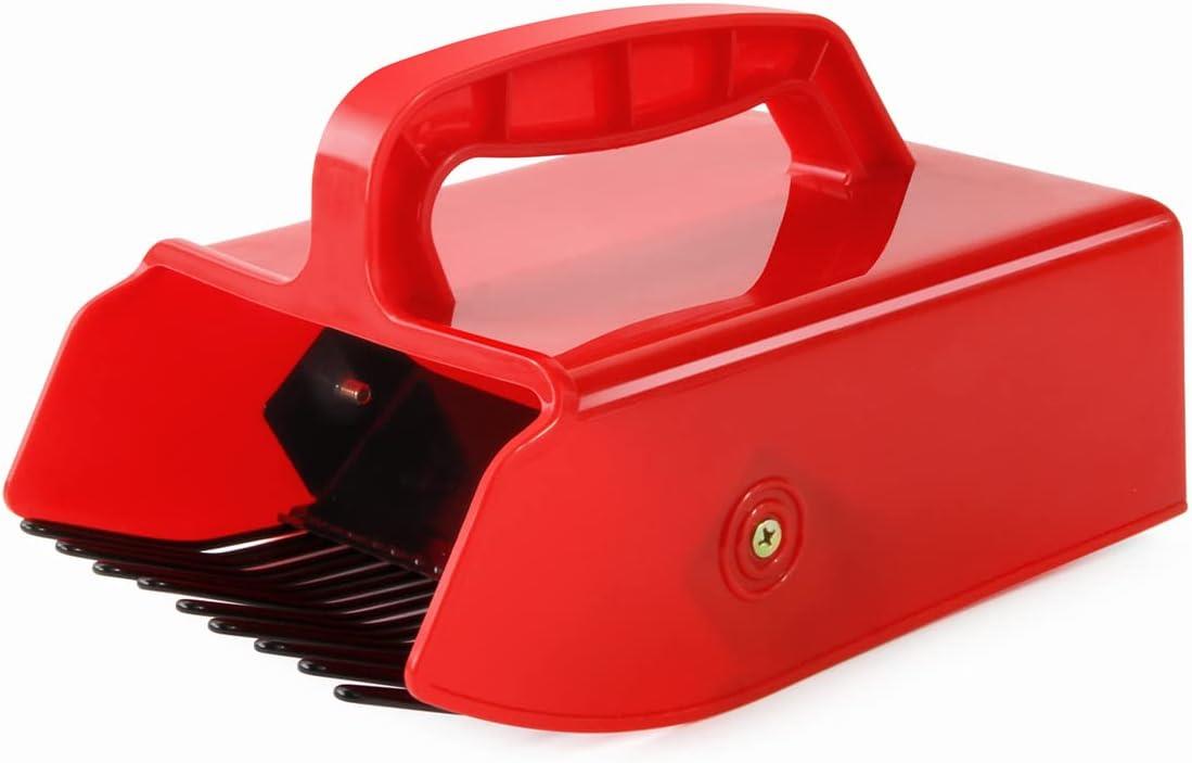 Plastic Red Berry Cherry Fruit Picker Metallic Rake Harvesting Gardening Comb