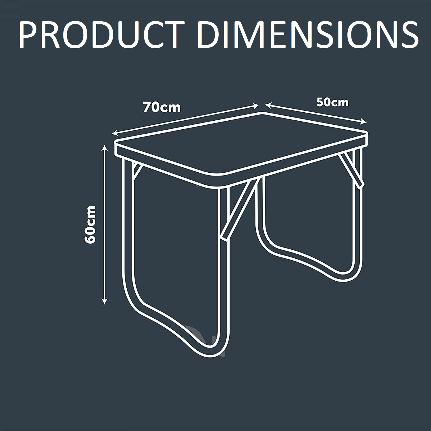 2.3ft Orange Folding Portable Camping Table, Wooden MDF, Outdoor Dining BBQ Picnic Party