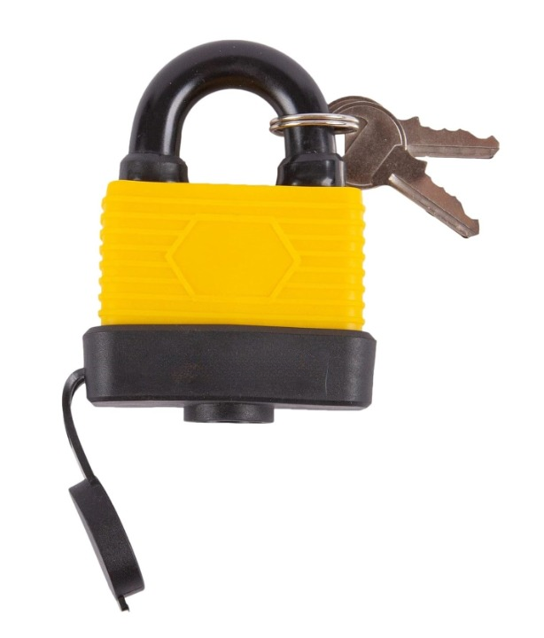 40mm Security Padlock. Nickel plated Long Shackle Steel Pad Lock. Padlock 2 Keys