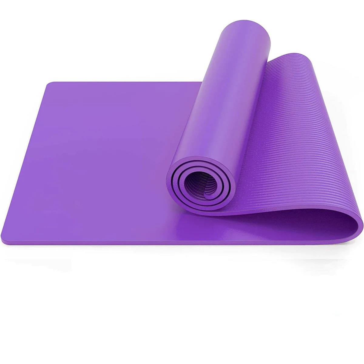 Purple Yoga Mat 10mm Thick 183x61CM Exercise Mat Gym Workout Fitness Pilates Home Non Slip