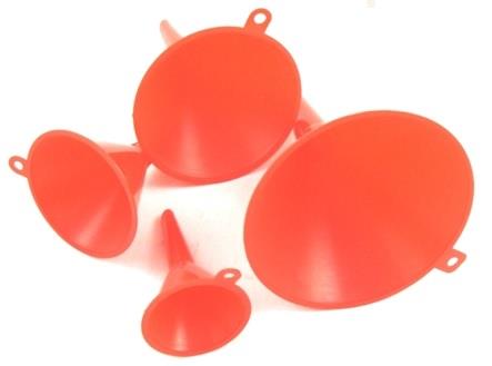 Funnel In 4 Sizes, Funnel Diameters Sizes 110mm, 100mm, 75mm, and 50mm