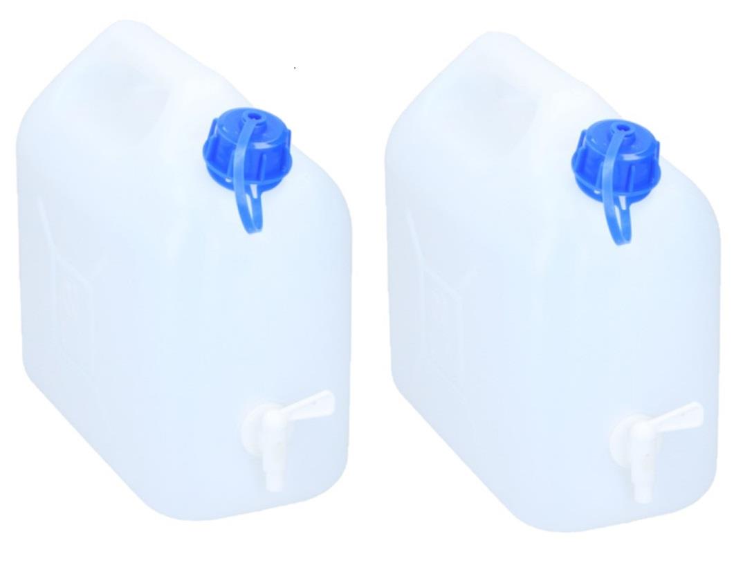 2X 5 LITRE FOOD GRADE PLASTIC WATER JERRY CAN 5L CONTAINER BOTTLE POURING TAP