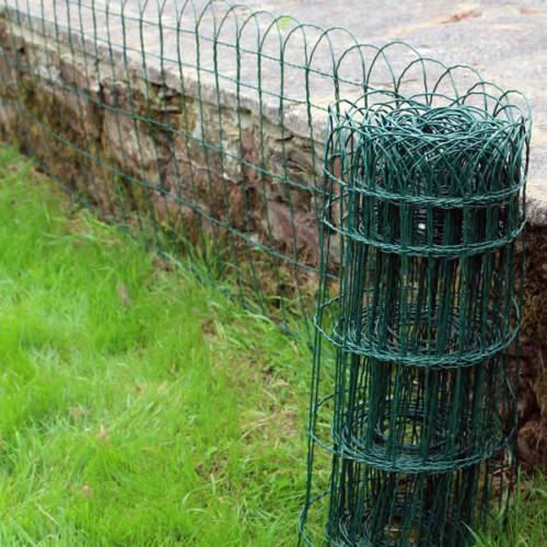 GARDEN GREEN PVC COATED BORDER WIRE MESH FENCE