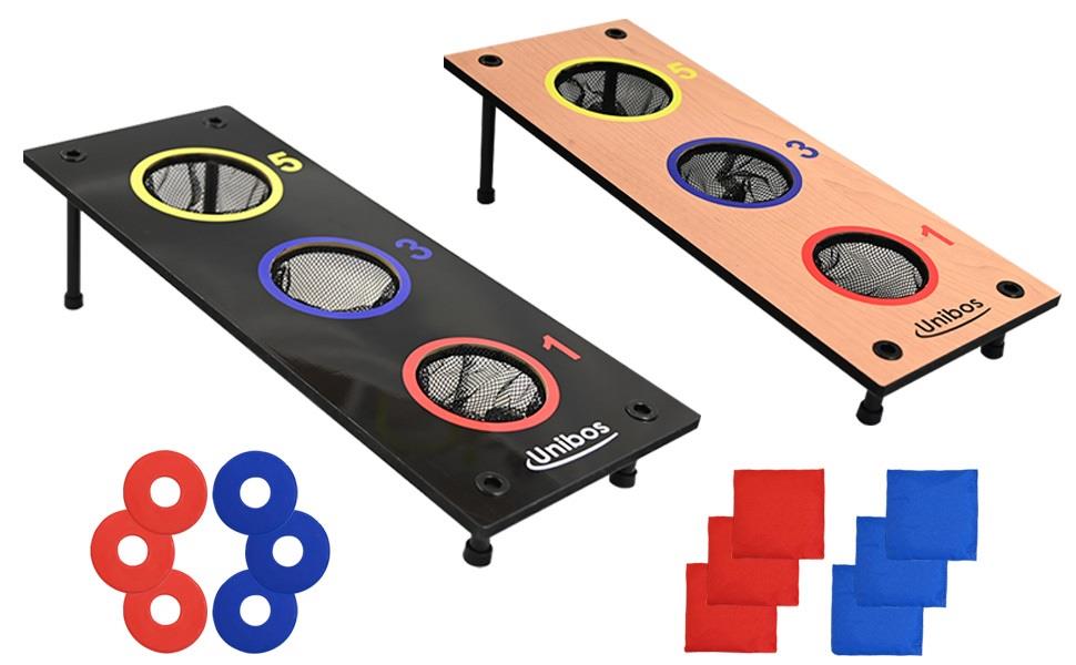 2-In-1 Bean Bag Toss Game Set Corn Hole Throwing Target Board Family Garden Fun
