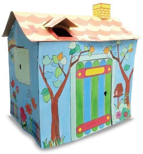 Colour Your Own Cardboard Playhouse Playset Creative Painting