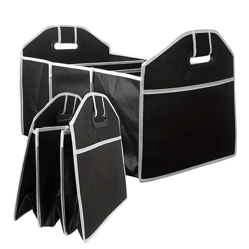 Unibos | Foldable Car Boot Organiser Bag – Heavy Duty Collapsible Trunk Tidy Storage Box - Multi-Compartment Organiser for Car, SUV, Truck, Groceries,