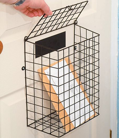 Letterbox Cage with Fixings Post Letter Mail Catcher Door Guard Basket Black