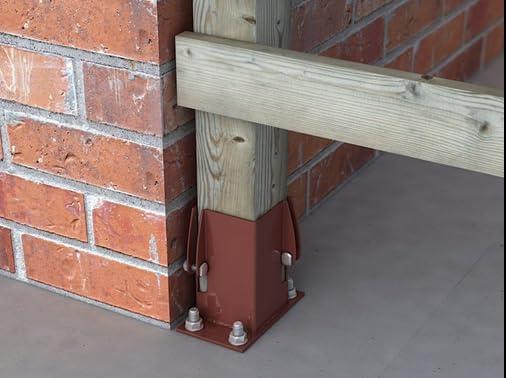 Fence Post Decking Bolt Down Support Holder Clamp for Posts 100mm x 100mm