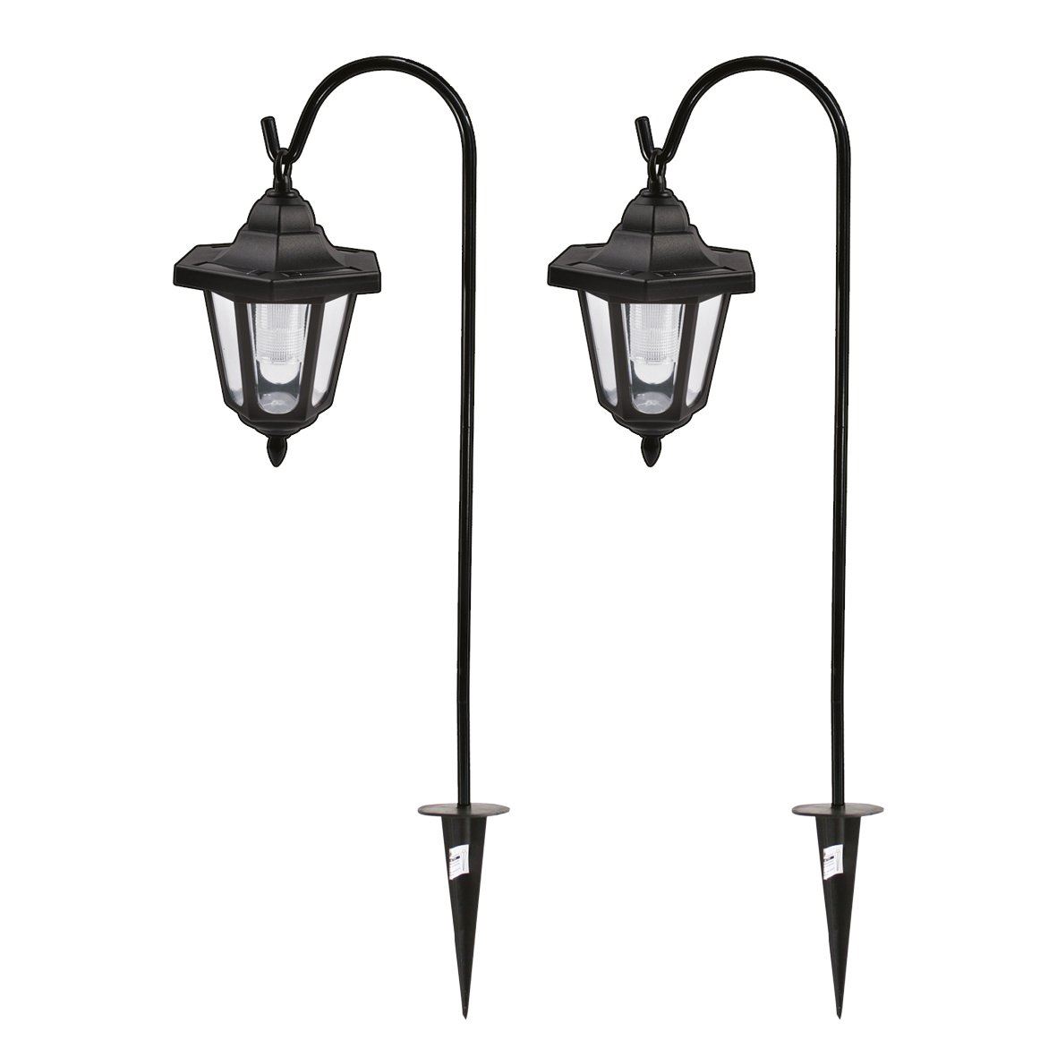 2 x Solar Classic Led Shepherd Hanging Garden Lanterns Coach Outdoor Lamp Lights