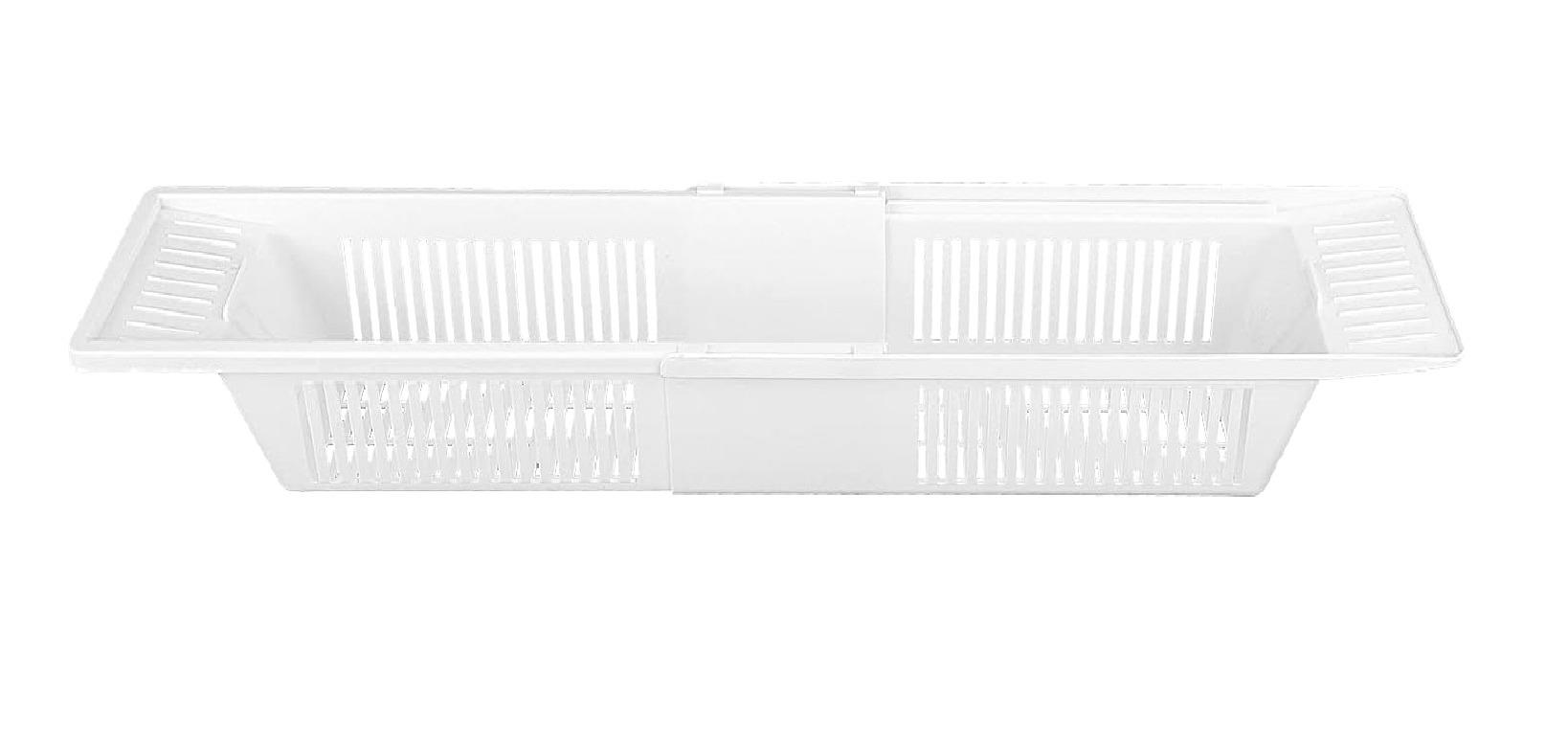 Unibos | Bath Tray - Extendable Bath Caddy Tray for Bathtub Adjustable Bath Table Tray Over tub w/Bathroom Accessories– Fits Most Bath Sizes | White